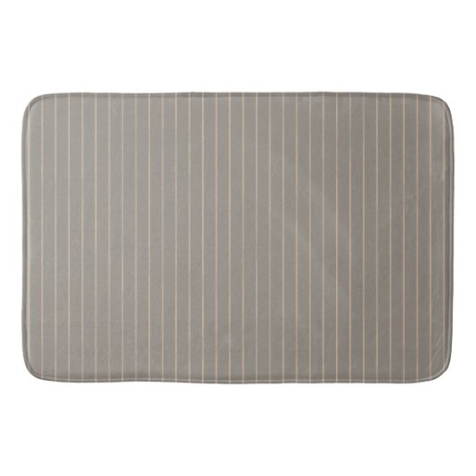 Beige Nadelstreifen Badematte (Vorderseite)