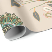 Beige nahtlose Muster mit stilisierten Blume und b Geschenkpapier (Rolleneckpunkt)