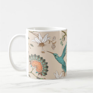 Beige nahtlose Muster mit stilisierten Blume und b Kaffeetasse