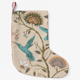 Beige nahtlose Muster mit stilisierten Blume und b Kleiner Weihnachtsstrumpf