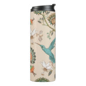 Beige nahtlose Muster mit stilisierten Blume und b Thermosbecher (Nach links gedreht)