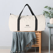 Beige Name Monogramm Duffle Bag