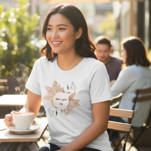 Beige-Natur-Blätter HABEN SIE EINEN GUTEN TAG Tri-Blend Shirt