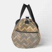 Beige Natural Herringbone Name Travel Duffle Bag (Rechts)
