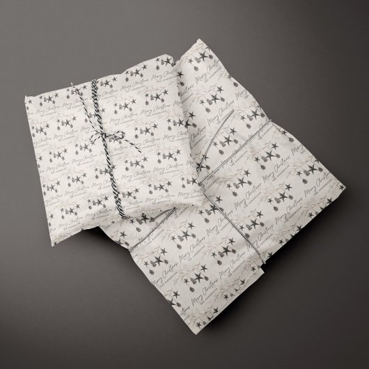 Beige natürliche moderne elegante Weihnachtszeit Seidenpapier