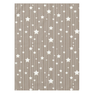 Beige natürliche und weiße Sterne Garland saisonal Tischdecke