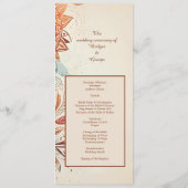 Beige natürliche Vintage Hochzeitsprogramm & Menü Programm (Rückseite)