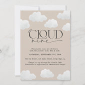 Beige natürliche Wolke neun Duschen moderne stilvo Einladung (Vorderseite)