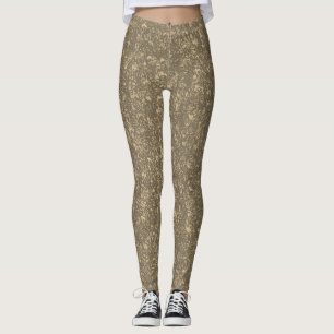 Beige Naturmuster Leggings