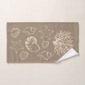 Beige Nautical Seashells Bath Towel Set (Handtuch)