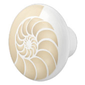 Beige Nautilus Coastal Style Keramikknauf (Rechts)