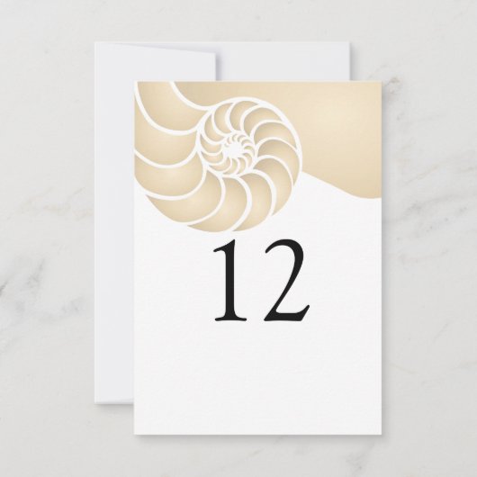 Beige Nautilus Muschel Beach Wedding (Rückseite)