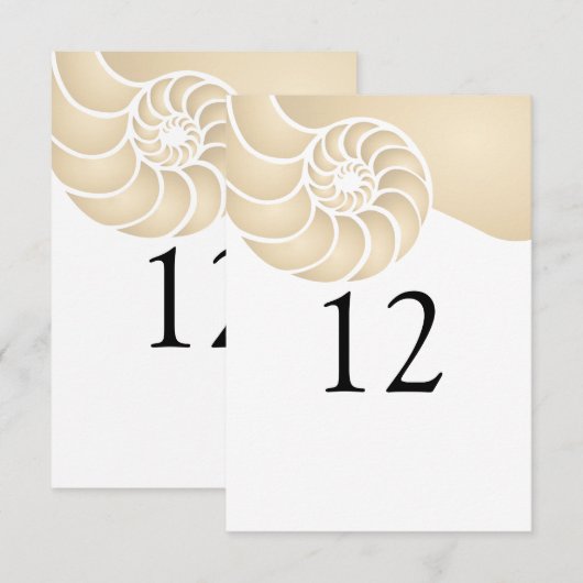 Beige Nautilus Muschel Beach Wedding (Vorne/Hinten)