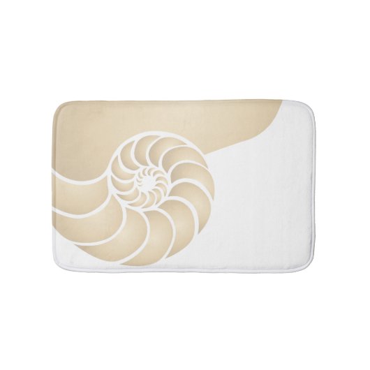 Beige Nautilus Nautical Seaside Badematte (Vorderseite)