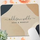 Beige Navy Blau Moderne Abstrakte Formen neutral Mousepad