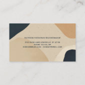 Beige Navy Blau Moderne Abstrakte Formen neutral Treuekarte (Rückseite)