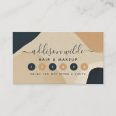 Beige Navy Blau Moderne Abstrakte Formen neutral Treuekarte (Vorderseite)