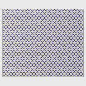 Beige Navy Blue Marokkanisches Quatrefolienmuster  Geschenkpapier (Flach)