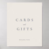 Beige Navy Blue Moderne einfache Karten und Gesche Poster (Vorne)