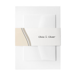 Beige, Neubeginn, Hochzeitsgeschichten Einladungsbanderole