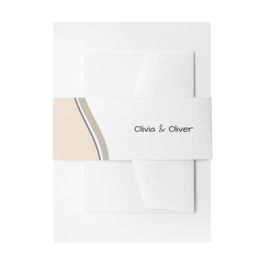 Beige, Neubeginn, Hochzeitsgeschichten Einladungsbanderole (Vorderseite Beispiel)