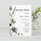 Beige Neutral Floral Wedding Einladung (Stehend Vorderseite)