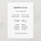 Beige Neutral Floral Wedding Programm (Rückseite)