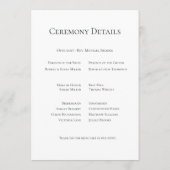 Beige Neutral Floral Wedding Programm (Rückseite)