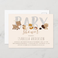 Beige | Neutrale Babydusche für Niedliche Waldtier