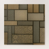 Beige neutrale Fliesen Mosaikmuster Puzzle (Horizontal)