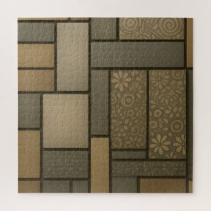 Beige neutrale Fliesen Mosaikmuster Puzzle