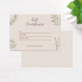 Beige neutrale Geschenkgutschrift (Schreibtisch)