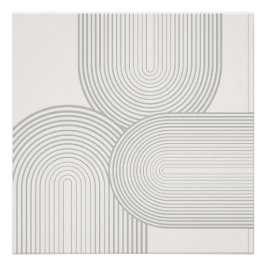 Beige neutrale symmetrische Regenbogenform weiß Poster