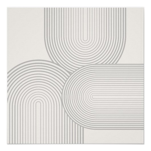 Beige neutrale symmetrische Regenbogenform weiß Poster (Vorderseite)