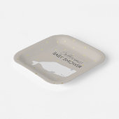 Beige neutrale weiße Whale Babydusche Pappteller (Gewinkelt)