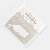 Beige neutrale weiße Whale Babydusche Serviette (Ecke)