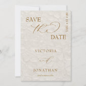 Beige neutrales, einfaches Elegant Save the Date (Vorderseite)
