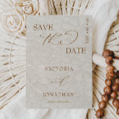 Beige neutrales, einfaches Elegant Save the Date