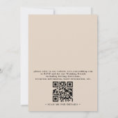 Beige Neutrales Grün Rotes Boho Chic QR-Code Hochz Einladung (Rückseite)