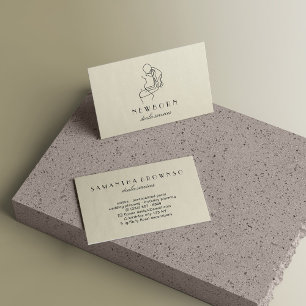 Beige New Geboren Baby Doula Visitenkarte