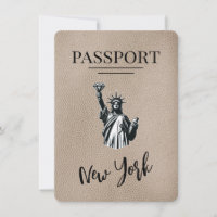Beige New York City Passport Save the Date