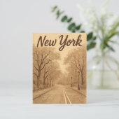 Beige new york postkarte (Stehend Vorderseite)