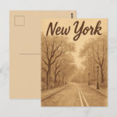 Beige new york postkarte (Vorne/Hinten)