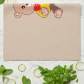 Beige Niedlich Bowtie Teddy Bear Geschirrtuch (Gefaltet)