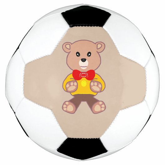 Beige Niedlich Bowtie Teddy Bear Soccer Ball (Vorderseite)