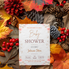 Beige Niedliche Blumendusche Einladung