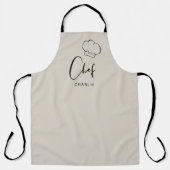 Beige niedliche Hut und Skript personalisiert Koch Schürze (Vorderseite)