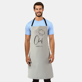 Beige niedliche Hut und Skript personalisiert Koch Schürze