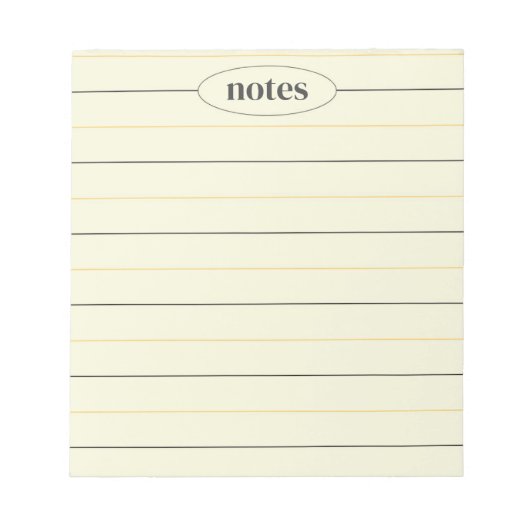 Beige Notes Sleek & Modern Stationery Notizblock (Vorderseite)