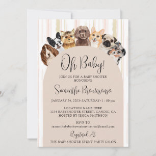 Beige Oh Baby Hunde Einladung